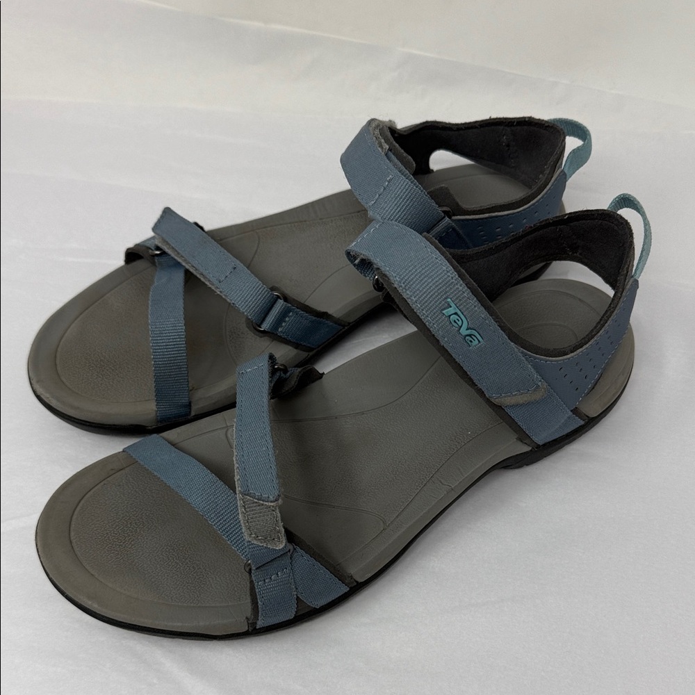 Teva Original Universal Sport Hiking Verra Sandals Blue Gray Hook & Loop size 8